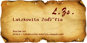 Latzkovits Zsófia névjegykártya